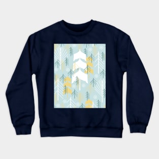 Winter design with trees and snowflakes Crewneck Sweatshirt